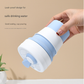 2 Pcs White and Blue 350ml Collapsible Silicone Travel Cup - Portable, Leak-Proof & Food-Grade Drinking Mug with Lid, Insulating Sleeve & Straw