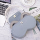White Chic PU Leather Crossbody Storage Bag for Apple AirPods Max - Protective Case with Ruched Fabric Strap & Top Handle