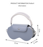 White Chic PU Leather Crossbody Storage Bag for Apple AirPods Max - Protective Case with Ruched Fabric Strap & Top Handle