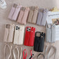 Black Chic PU Leather Crossbody Wallet Case for iPhone 16 Pro Max - Card Holder with Detachable Strap & Finger Ring Grip