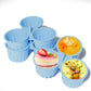 2 Pcs Blue 3-Compartment Silicone Bowl - BPA-Free, Microwave & Air Fryer Safe for Eggs, Baking & Food Storage