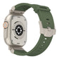 Olive Green Rugged Tactical Silicone Strap for Apple Watch Ultra & Series - Heavy-Duty Metal Clasp