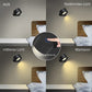 Black Rechargeable LED Magnetic Wall Light - Touch Control, 3 Colors & Dimmable, USB Portable Night Lamp for Reading & Cabinets