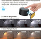 Khaki Wood Grain Rechargeable LED Magnetic Wall Light - Touch Control, 3 Colors & Dimmable, USB Portable Night Lamp for Reading & Cabinets