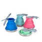 Blue 1.5L Collapsible Silicone Camping Kettle - Portable Foldable Travel Water Boiler, Stainless Steel Base