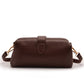 Coffee Chic Vintage Inspired PU Leather Crossbody Bag - Small Frame Doctor Style Purse with Adjustable Strap