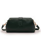 Dark Green Chic Vintage Inspired PU Leather Crossbody Bag - Small Frame Doctor Style Purse with Adjustable Strap