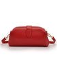 Red Chic Vintage Inspired PU Leather Crossbody Bag - Small Frame Doctor Style Purse with Adjustable Strap