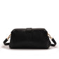 Black Chic Vintage Inspired PU Leather Crossbody Bag - Small Frame Doctor Style Purse with Adjustable Strap