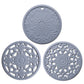 Elegant Floral Silicone Trivet Mat Set (3-Pack, Grey) - Heat Resistant, Non-Slip Kitchen Hot Pads & Pot Holders