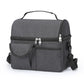 2 Pcs Black Premium Double Layer Insulated Lunch Bag - 8.4L Thermal Cooler Tote with Shoulder Strap