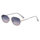 Purple Gradient Lenses Chic Oval Sunglasses for Women - UV400 Protection Lightweight Metal Frame, Comfortable Design