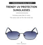 Purple Gradient Lenses Chic Oval Sunglasses for Women - UV400 Protection Lightweight Metal Frame, Comfortable Design