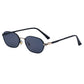 Blue Lenses Chic Oval Sunglasses for Women - UV400 Protection Lightweight Metal Frame, Comfortable Design