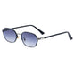 Blue Gradient Lenses Chic Oval Sunglasses for Women - UV400 Protection Lightweight Metal Frame, Comfortable Design