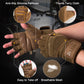 Size M Black Heavy Duty Workout Gloves with Wrist Support - Anti-Slip Gel Padded Gym Gloves for Weightlifting, Training & Fitness