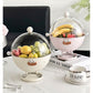 Red Whimsical Covered Fruit Bowl with Flip Lid & Drainer - Cute Design Snack & Candy Dish for Living Room
