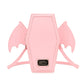 Pink Gothic Coffin Bat Wing Convertible Crossbody Bag - Punk PU Leather Shoulder Purse & Mini Backpack