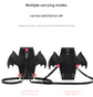Pink Gothic Coffin Bat Wing Convertible Crossbody Bag - Punk PU Leather Shoulder Purse & Mini Backpack