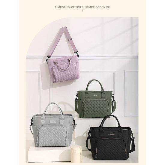 Green Chic Insulated Lunch Tote Bag - 11L Large Capacity Cooler for Work, Picnic & Travel - Durable Oxford Fabric