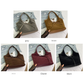 Coffee Chic Retro Suede-Finish PU Leather Tote Bag - Large Capacity Shoulder Bag with Tie Accent