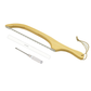 2 Pcs Khaki Artisan Wooden Bread Bow Knife - Serrated Stainless Steel Slicer for Effortless Crumb-Free Cutting