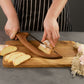 2 Pcs Khaki Artisan Wooden Bread Bow Knife - Serrated Stainless Steel Slicer for Effortless Crumb-Free Cutting