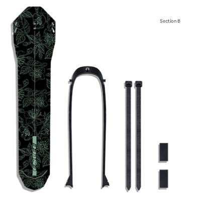 Style B Black and Green Lightweight Bicycle Rear Mudguard - Adjustable PP5 Fender for MTB, Road & Folding Bikes (NOT for V-Brakes)