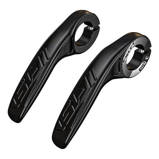 Black Ultralight Ergonomic Bike Bar Ends - High-Strength Composite Horn Grips (22.2mm)