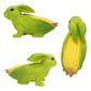 Green And Yellow Whimsical Resin Corn Rabbit Garden Statue - Unique Outdoor Yard Art Figurine with Decorative Sign