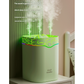 Green Volcano Style 2L Cool Mist Humidifier - Triple Nozzle with RGB LED & Quiet Operation