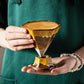 Brown and Gold Artistic Hexagonal Ceramic Coffee Cup & Stand Set - 180ml Nordic Design Drip Glaze Mug