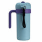 Blue and Purple 700ml Insulated Stainless Steel Tumbler with Handle, Dual-Sip Lid, Straw & Tea Infuser