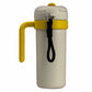 Beige and Yellow 700ml Insulated Stainless Steel Tumbler with Handle, Dual-Sip Lid, Straw & Tea Infuser