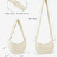 Black Chic Pleated Crescent Sling Bag - Water-Resistant Lightweight Crossbody & Shoulder Purse