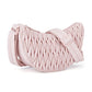 Pink Chic Pleated Crescent Sling Bag - Water-Resistant Lightweight Crossbody & Shoulder Purse
