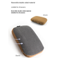 Grey Reversible Memory Foam Travel Pillow - All-Season Comfort Neck Support for Deep Sleep & Portability
