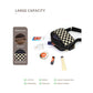 Black Stylish Checkerboard Crossbody Camera Bag - PU Leather with Adjustable Wide Strap