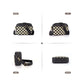 Black Stylish Checkerboard Crossbody Camera Bag - PU Leather with Adjustable Wide Strap