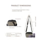 Black Stylish Checkerboard Crossbody Camera Bag - PU Leather with Adjustable Wide Strap