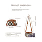 Brown Stylish Checkerboard Crossbody Camera Bag - PU Leather with Adjustable Wide Strap