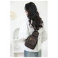 Brown Stylish PU Leather Sling Crossbody Bag for Women - Multi-Pocket Chest Pack with Adjustable Wide Strap