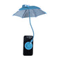 Blue Magnetic Phone Umbrella Sun Shade - Clear Outdoor Screen Visor, Anti-Glare Mini Parasol for iPhone