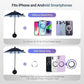 Blue Magnetic Phone Umbrella Sun Shade - Clear Outdoor Screen Visor, Anti-Glare Mini Parasol for iPhone