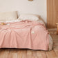200*230CM Pink Ultra-Soft Dual-Sided Waffle & Plush Fleece Blanket - Large Cozy Throw for Bed & Sofa