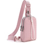 Pink Compact Waterproof Sling Bag - Unisex Mini Crossbody Chest Pack with Adjustable Reversible Strap