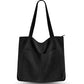 Black Stylish Corduroy Canvas Tote Bag - Fashionable and Retro Shoulder Bag