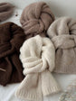 Dark Grey Alpaca Wool Blend Solid Color Knitted Scarf for Women Winter New Style Student High Quality Couple Woolen Neck Warmer