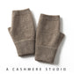 Brown Color Block Cashmere Fingerless Gloves for Women Autumn Winter Outdoor Cold Protection Warm Knitted Gloves