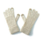 Beige Unisex Touchscreen Ribbed Warm Cycling Windproof Knitted Five-finger Gloves
